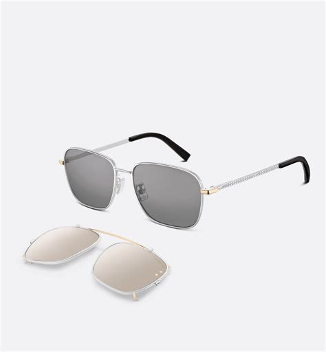 CD Diamond S4U Gray and Beige Mirrored Square Sunglasses